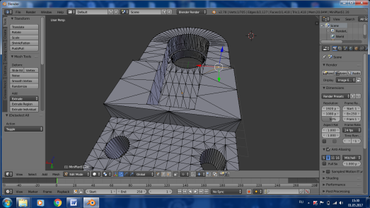 Окно программы Blender