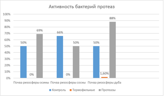 Активность бактерий протеаз