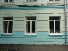 Фотография части фасада. Русты и замковые камни