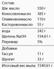 Рецепт мыла