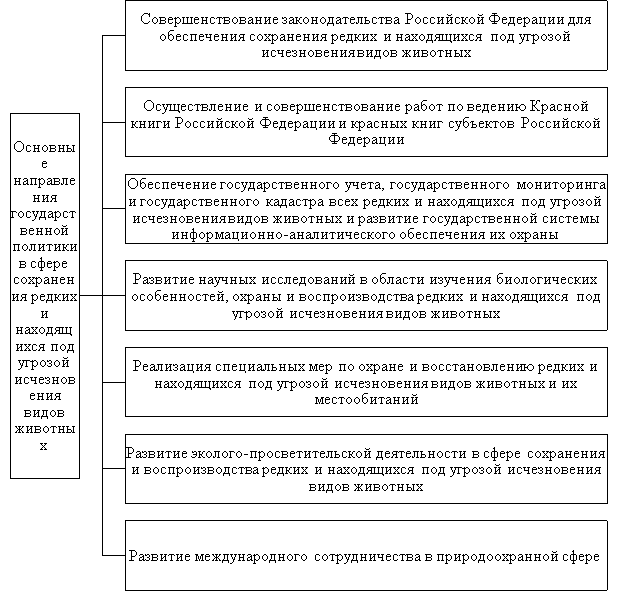 Основные направления государственной политики в сфере сохранения редких видов животных [8]