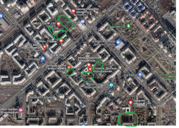 Зеленые территорий школ микрорайона «Взлетка» г. Красноярска