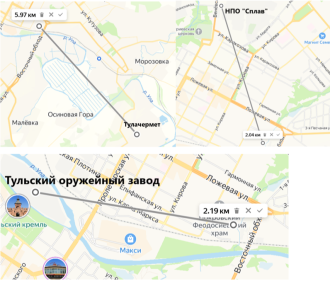 Географическое расположение исследуемого водоёма относительно предприятий города