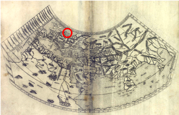 Карта мира Й. Рюйша (собрание карт Клавдия Птолемея. 1508). РНБ