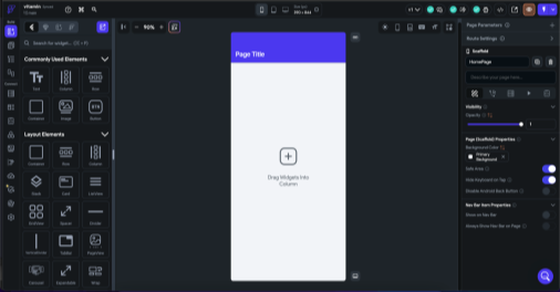 Рабочая среда платформы FlutterFlow