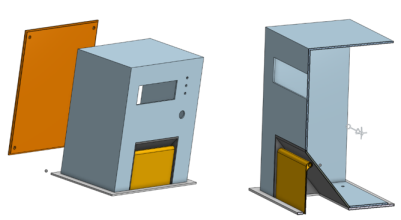 Модель корпуса со стороны и в разрезе