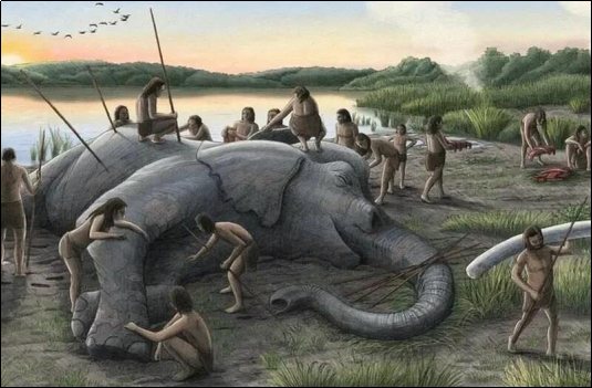 Древнее племя осваивает дроби. Деление мамонта на части