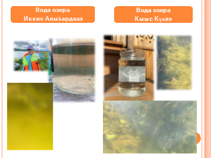 Сравнение воды озер Иккис Алыьардаах и Кыыс Куелэ