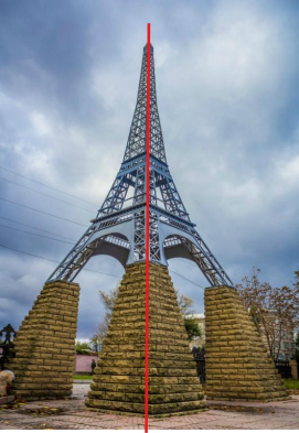 Пример осевой симметрии (Парк времени, г. Свердловск, ЛНР)