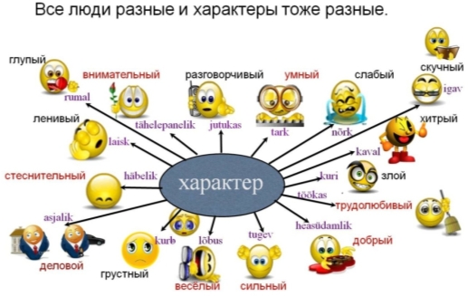 Схема разновидностей характера человека