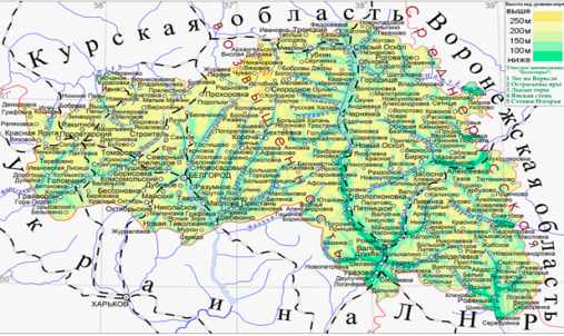 Карта Белгородской области